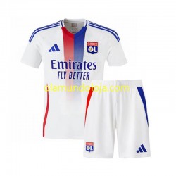 Camisola Olympique Lyonnais Criança Equipamento Primeiro 2024-2025 Manga Curta